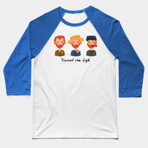 Van Gogh blue Baseball T-Shirt by Creotumundo